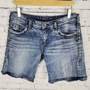 SILVER | Sammy denim raw hem jean shorts